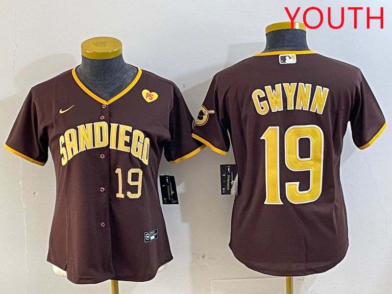 Youth San Diego Padres #19 Gwynn Brown Game 2025 Nike MLB Jersey style 4->youth mlb jersey->Youth Jersey